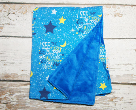 I See the Moon Baby Blanket SMALL (20" X 20)