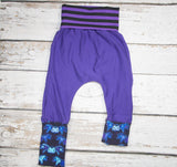 Batkins Purple - Size 1 Slim - Organic Cotton Sweats and COTTON/LYCRA Harems (RTS)