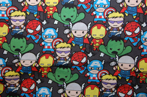 Marvel Kawaii - woven -  Custom Diaper - Choose: size, inner and snaps - DAY WITH WINDPRO - Hybrid Fitted