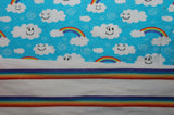 Happy Clouds and Rainbow/white RB stripe combo - cl - Choose: size, inner and snaps - DAY WITH WINDPRO - Hybrid Fitted