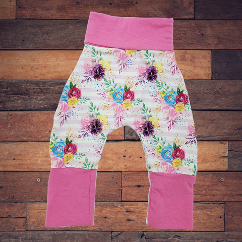 Floral Stripe - All Sizes - Harems