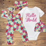 Newborn Sets - Floral On Turquoise ($10-$45)